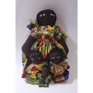 African, Kenia, Rag Doll, Mother with Children, Bright Clothing, ~ 250521-WH 288